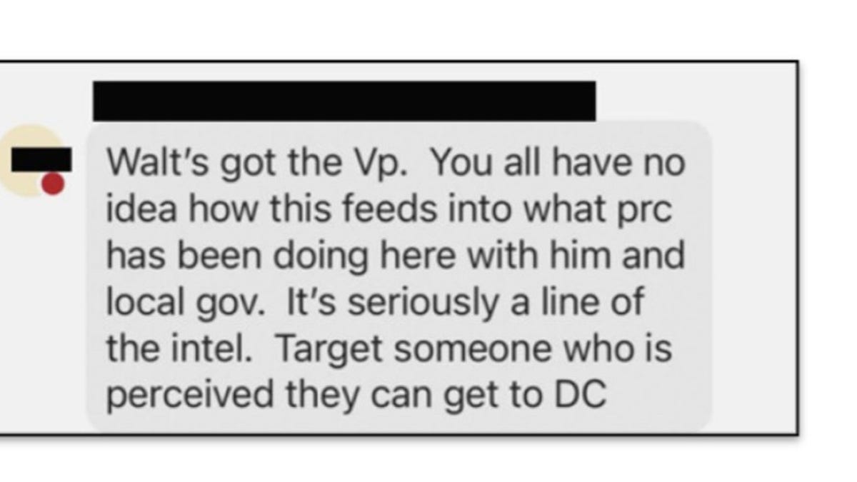 DHS employee message on Microsoft Teams provided to House Oversight Committee by a whistleblower. 