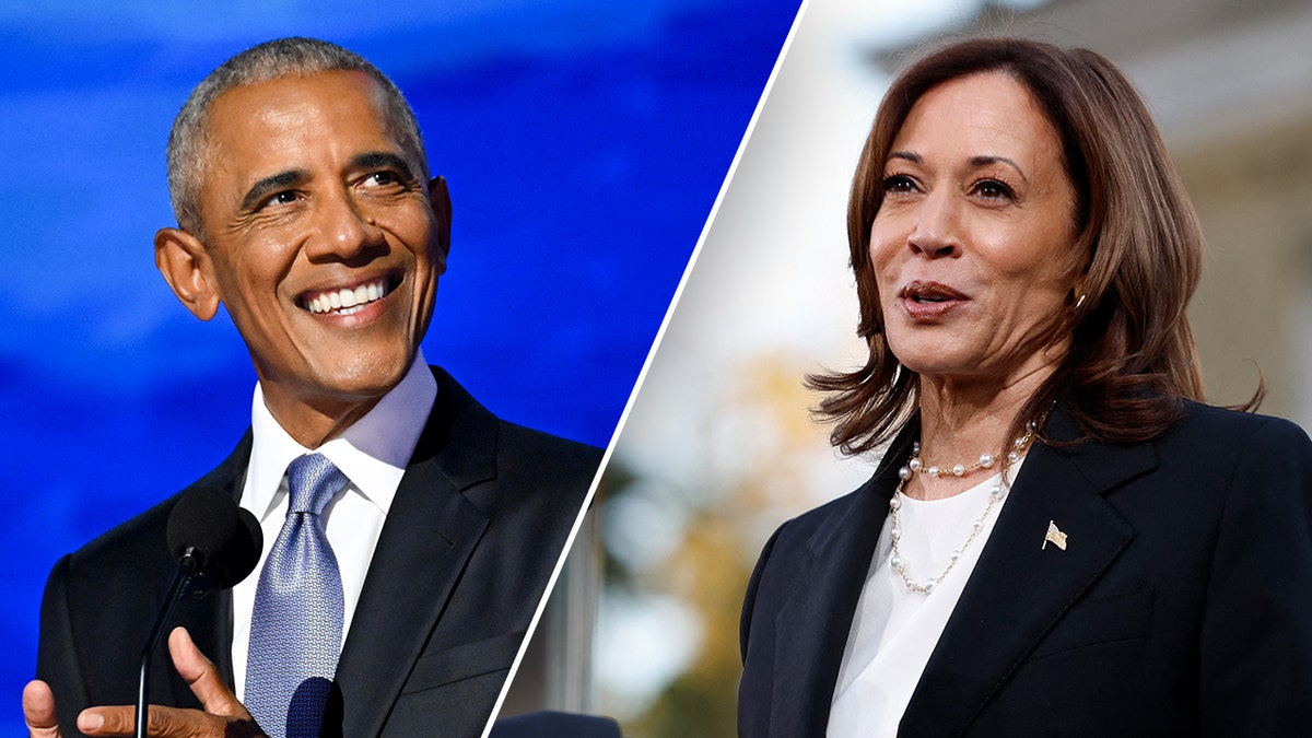 Former President Obama and Vice President Harris