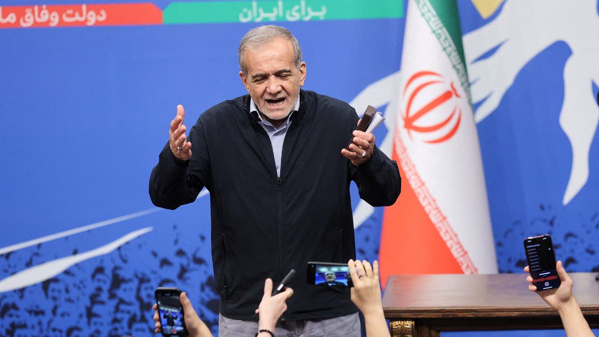 Iranian President Masoud Pezeshkian attends a press conference in Tehran, Iran, September 16, 2024.