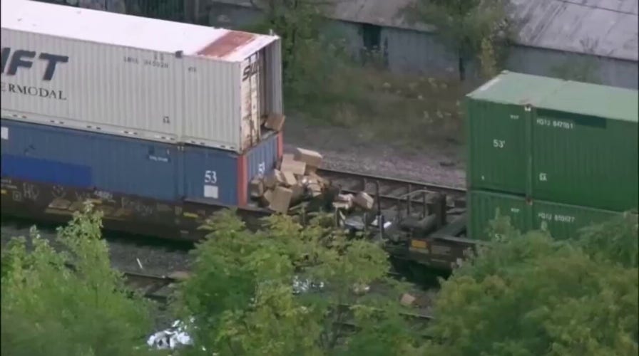 Mob of up to 30 looters ransack freight train in Chicago