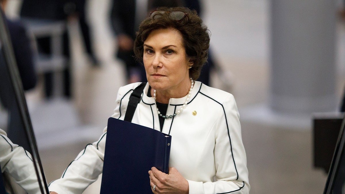 Sen. Jackie Rosen (D-NV) walks to the weekly Senate policy luncheon on June 25, 2019 on Capitol Hill in Washington, D.C.