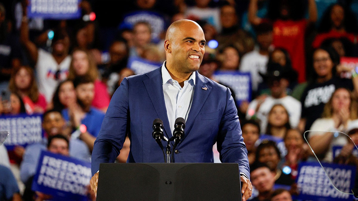 Colin Allred campaigns for Kamala Harris