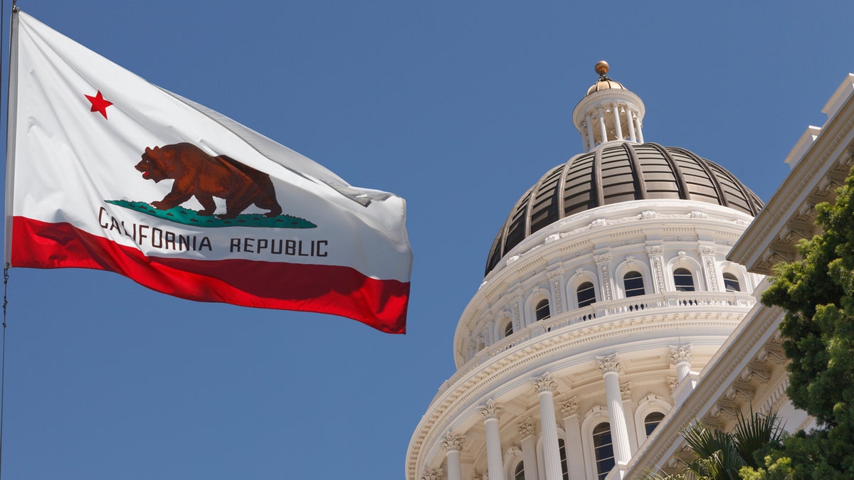 California State Capital and flag