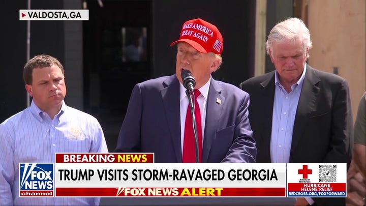  Trump visits Georgia after devastating Hurricane Helene