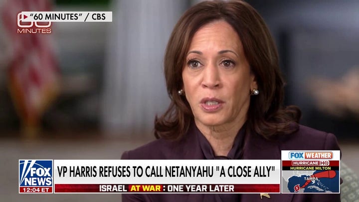 Kamala Harris refuses to call Israel a 'close ally' one year after Oct. 7