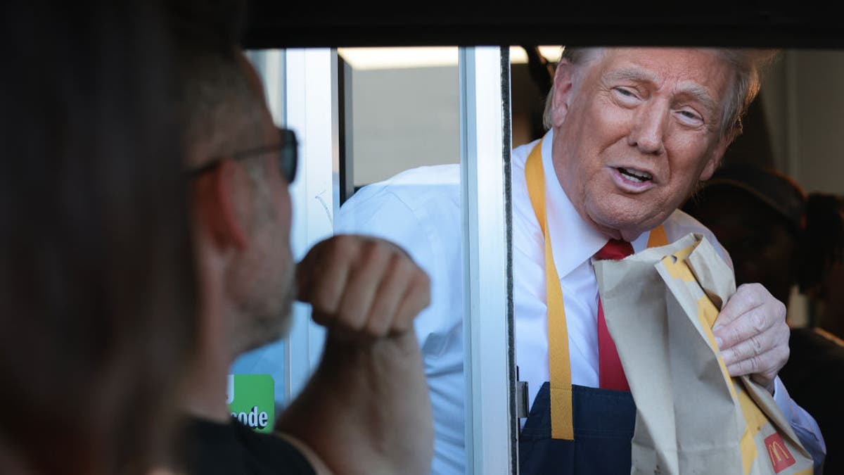 Donald Trump at McDonald's drive-thru window