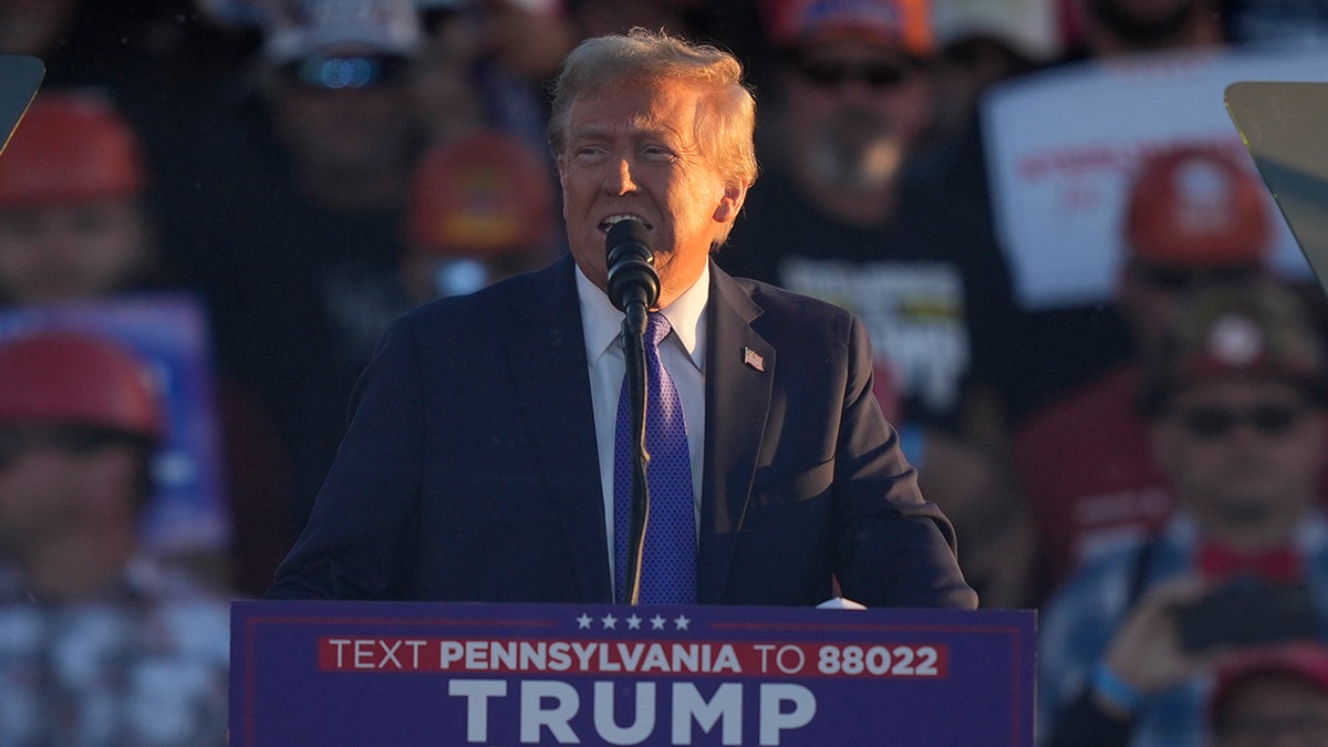 Donald Trump closeup shot from Pa. rally