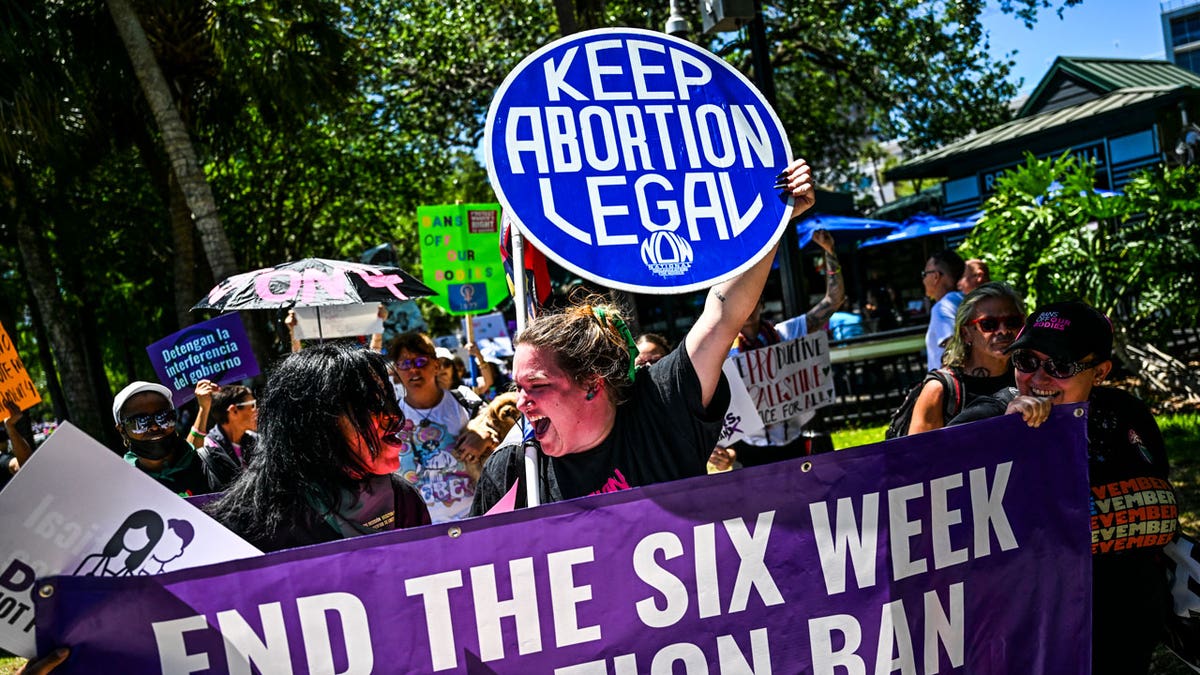 Pro-abortion rights activists participate in the 