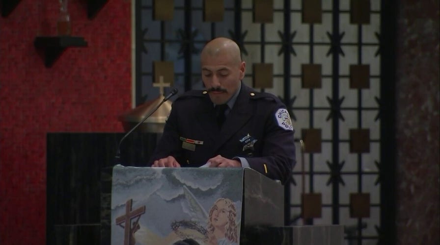 Brother of Chicago Police Officer Enrique Martinez speaks at his funeral