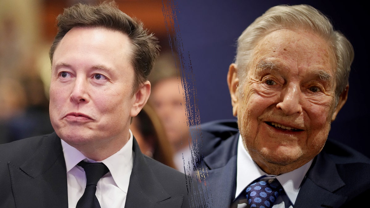 Left: Elon Musk; Right: George Soros