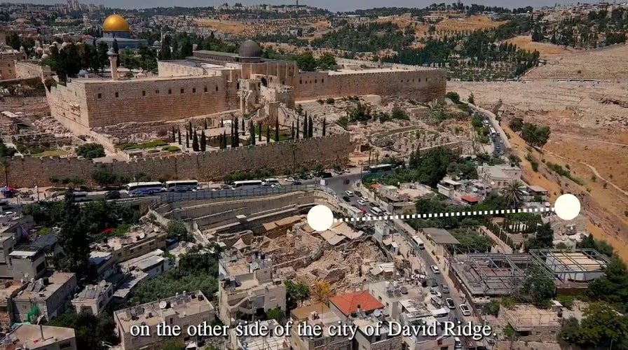 City of David archaeology excavation of city's walls, moat