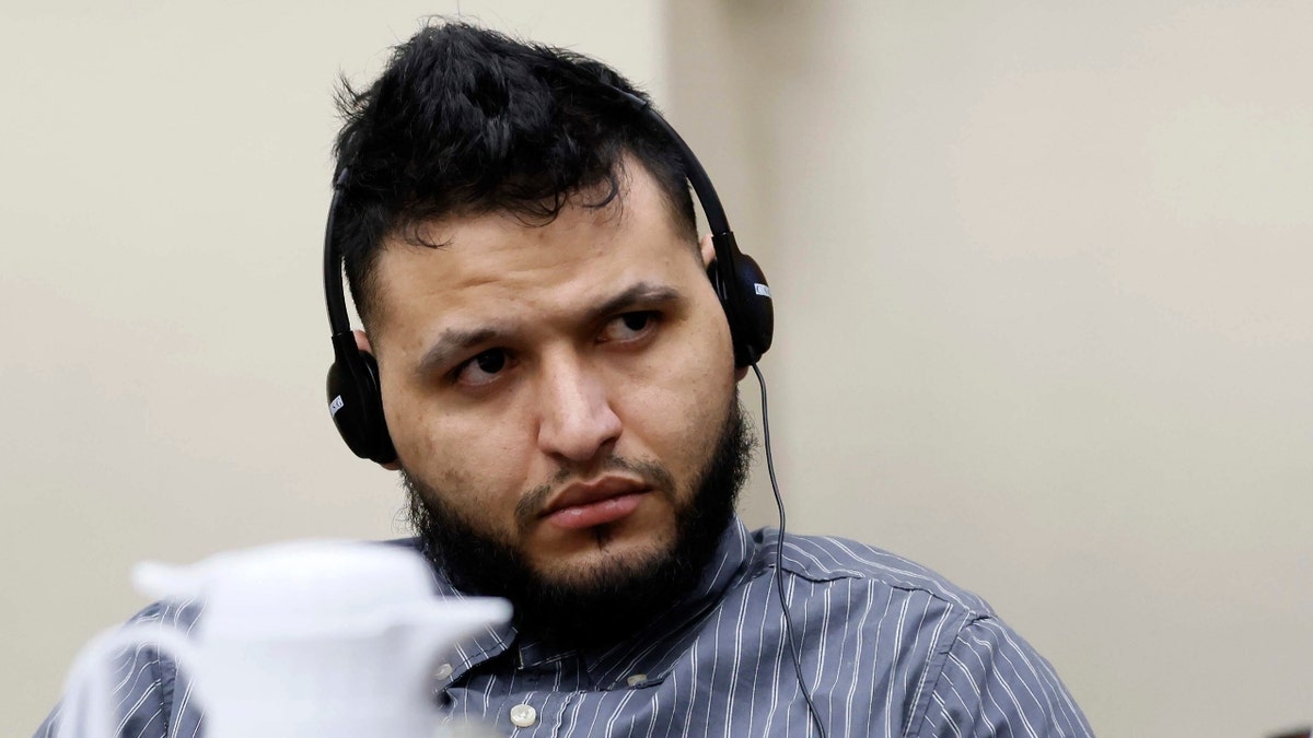 Jose Ibarra pays attention to a witness during his trial at the Athens-Clarke County Superior Court on Monday, Nov. 18, 2024, in Athens, Ga.