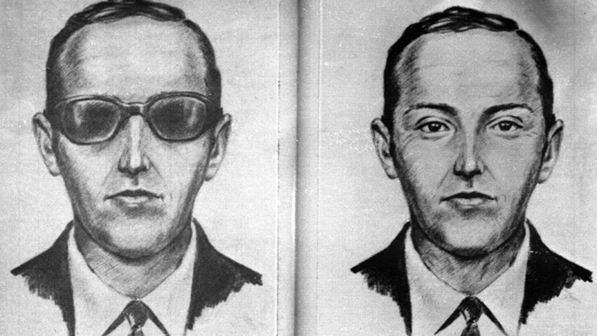 FILE - Artist's sketch provided by the FBI shows the skyjacker known as "Dan Cooper" or "D.B. Cooper."