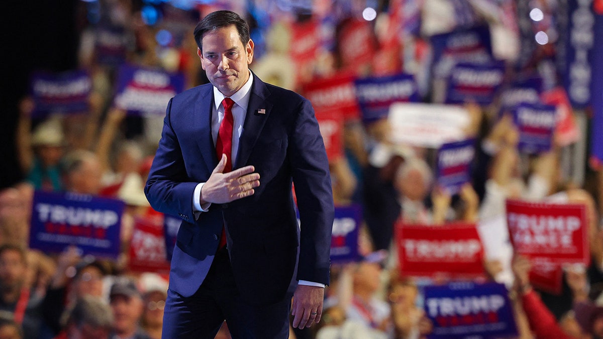 Marco Rubio on the stage during Day 2 of the Republican National Convention