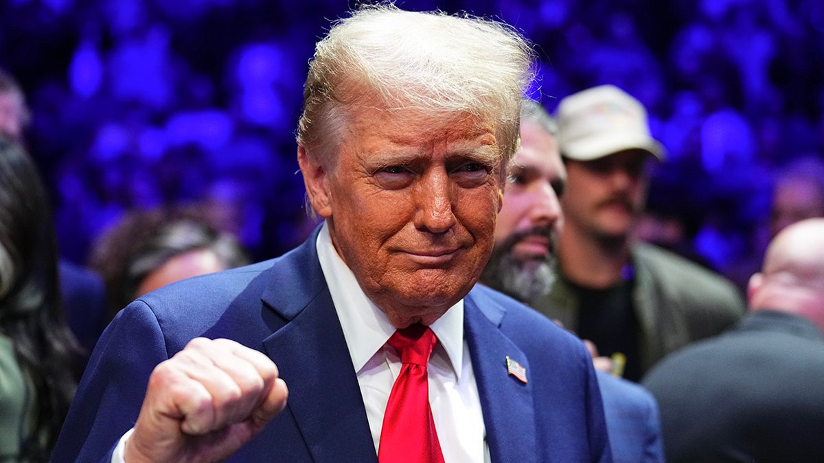 Donald Trump salutes crowd at UFC 309