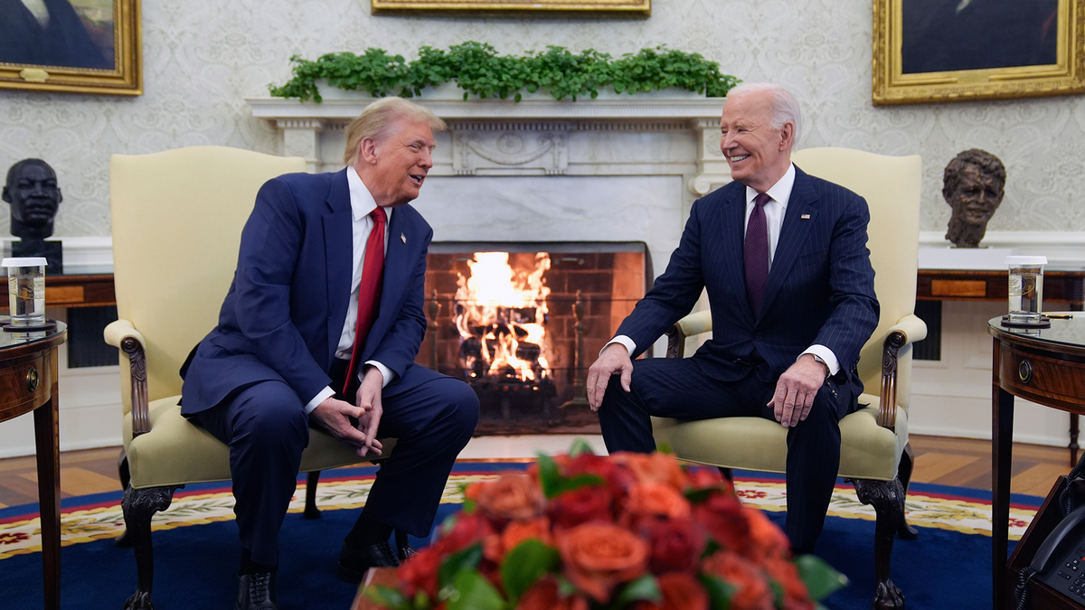 President Biden, right, meets with President-elect Trump in the Oval Office of the White House in Washington, D.C., on Wednesday.