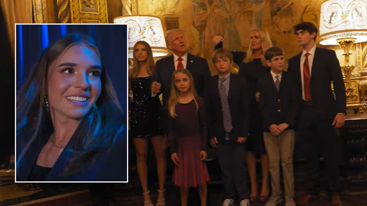 Split image of Kai and Trump family