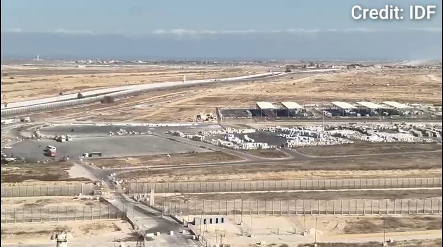 Exclusive video showing overstocked Kerem Shalom loading area as new crossing opens in Kisufim