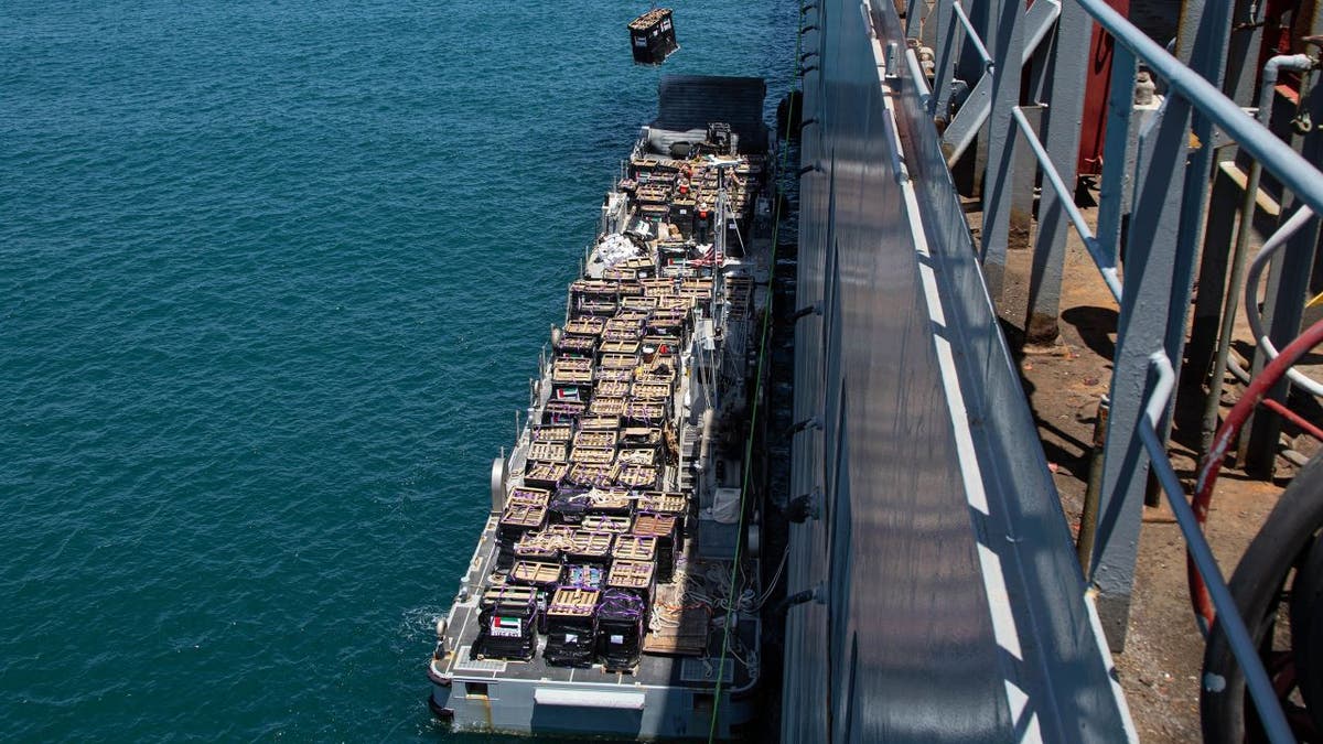 Aerial of cargo ship