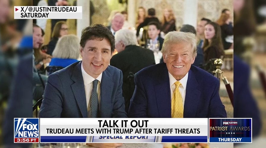 Canadian Prime Minister Justin Trudeau meets with President-elect Donald Trump after tariff threats