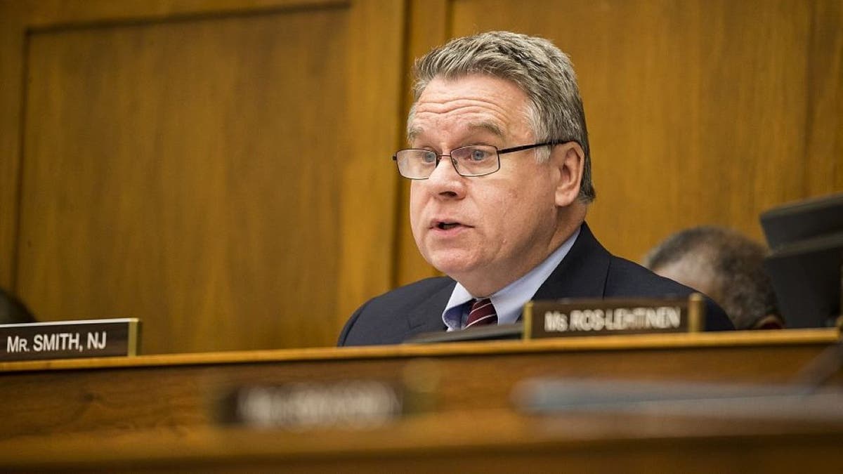 WASHINGTON, USA - NOVEMBER 4: Congressmen Christopher Smith questions Assistant Secretaries of State Victoria Nuland and Anne Patterson during a House Foreign Affairs hearing on the U.S. policy in Syria after Russian escalation in Washington, USA on November 4, 2015. (Photo by Samuel Corum/Anadolu Agency/Getty Images)