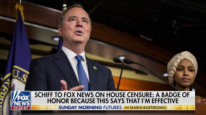 Adam Schiff touts censure vote as 'badge of honor' to Fox News 