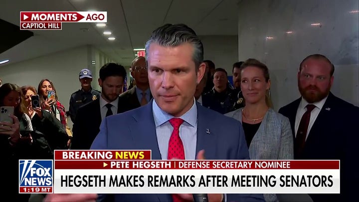  Pete Hegseth addresses reporters on Capitol Hill