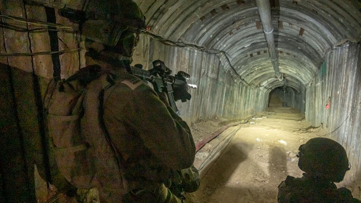 Israeli soldier inside Hamas tunnel