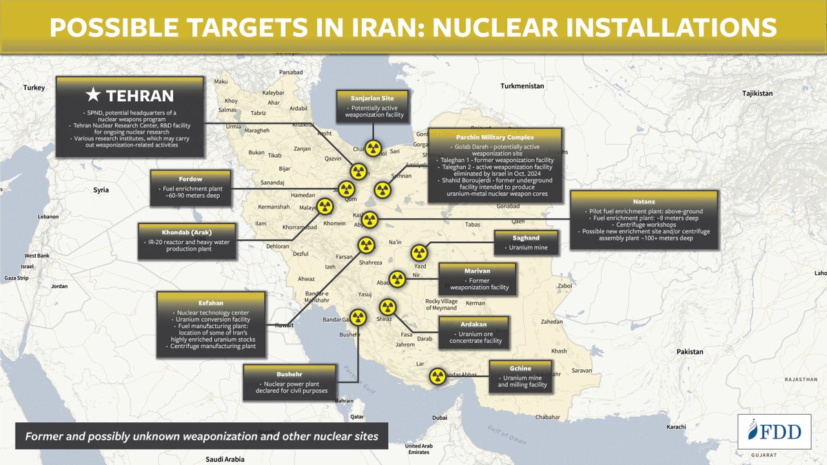 The Foundation for Defense of Democracies has analyzed where Iran's nuclear infrastructure is located.