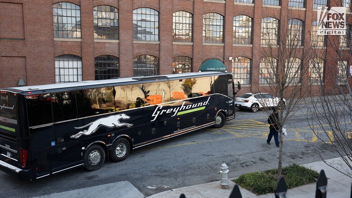 A general view of a Greyhound bus at the terminal in Atlanta, Georgia