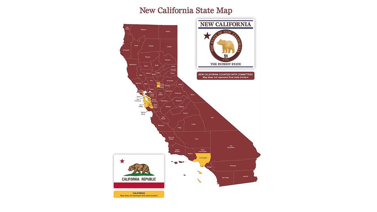 A map showing what could be New California. 