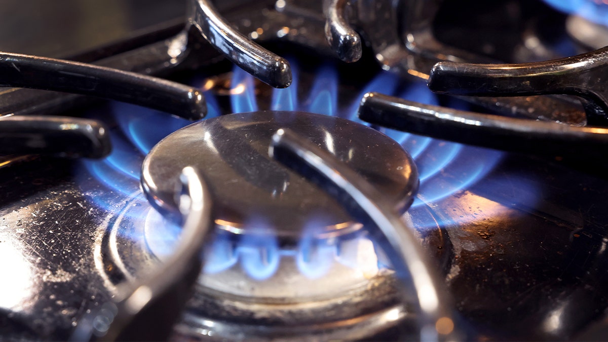 Burn on a natural gas-burning stove.