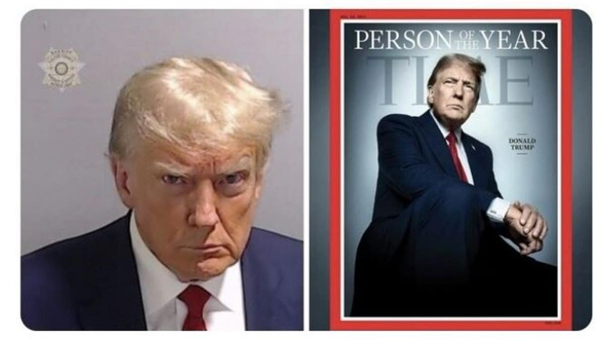 Trump's "how it's going" post with his mug shot and his Time Magazine cover